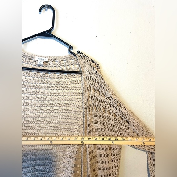 Sundance Catalog Tan Crocheted “Fosette Cardigan” Size X-Small Oversized - Picture 7 of 8